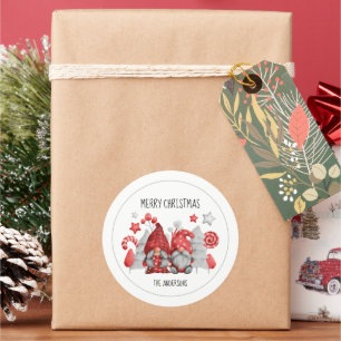 Kerstgnomen Ronde Sticker