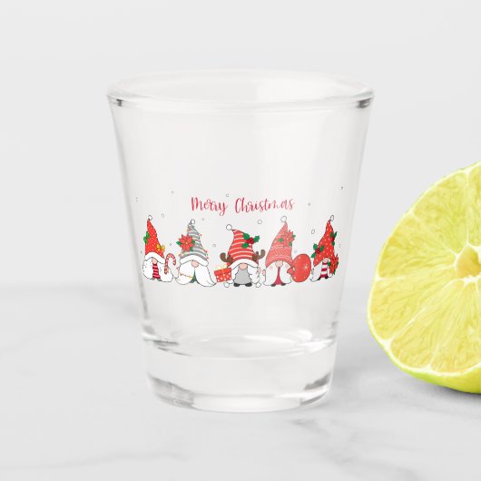 kerstgnomen Shot Glass Glas (Voorkant)