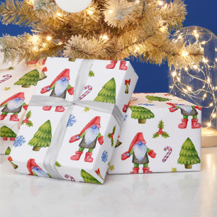 Kerstgnomen, Snoepriet, Bomen, Decoraties Cadeaupapier