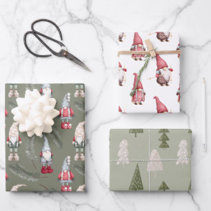 Kerstgnomen Trolls Inpakpapier Vel