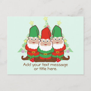 Kerstgnomen Voeg Jouw tekst toe Briefkaart