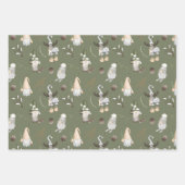 kerstgnomen Woodland Wrapping Paper Sheets (Voorkant)