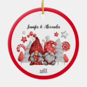 Kerstgnomes keramisch versieringsmiddel keramisch ornament (Achterkant)