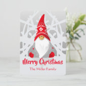 kerstgnoom feestdagenkaart (Staand voorkant)