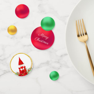 Kerstgnoom met Hart & Groen Rood Goud Confetti