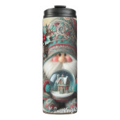 Kerstgnoom met Wereldbol Thermosbeker (Voorkant)