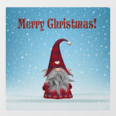 kerstgnoom raamsticker (Vel)