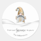 kerstgnoom ronde sticker (Voorkant)