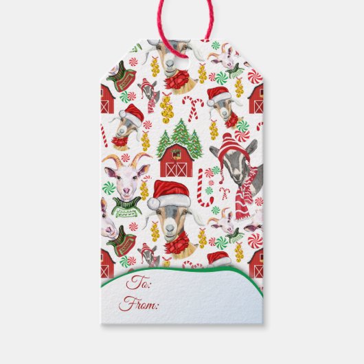 kerstGOATS-Snoep en Jingle Bells GetYerGoat™ Cadeaulabel (Voorkant)