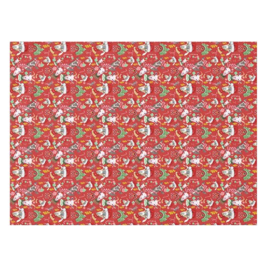 kerstGOATS-Snoep en Jingle Bells GetYerGoat™ Tafelkleed (Voorkant (Horizontaal))