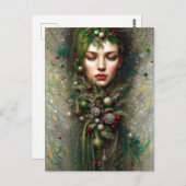 Kerstgodin Briefkaart (Voorkant / Achterkant)