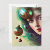 Kerstgodin Briefkaart (Voorkant / Achterkant)