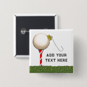 kerstgolf Gift Ideeën Vierkante Button 5,1 Cm (Voorkant /achterkant)