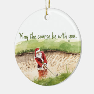 Kerstgolf met Santa Golfer op de golfbaan Keramisch Ornament