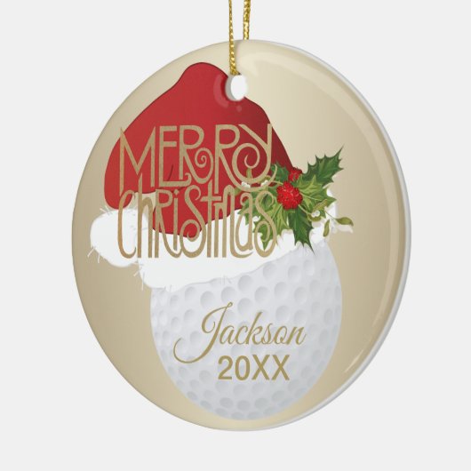kerstgolfbal keramisch ornament (Links)