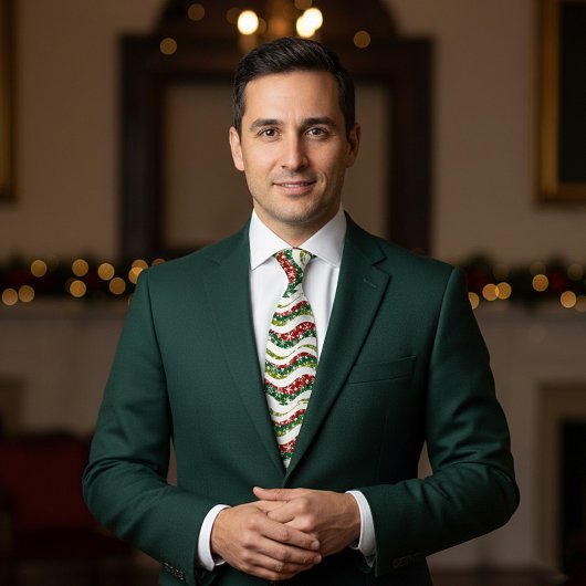 Kerstgolven en sneeuwvlokken stropdas