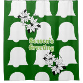 Kerstgordijn, Groen Groeten van het seizoen Groen Douchegordijn (Voorkant)