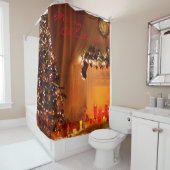 kerstgordijn/kerstboom douchegordijn (In situ)