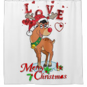 kerstgordijn, rendiergordijn douchegordijn (Voorkant)