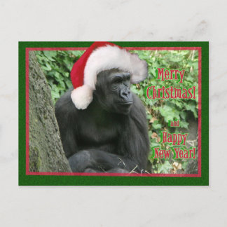 Kerstgorilla Feestdagenkaart