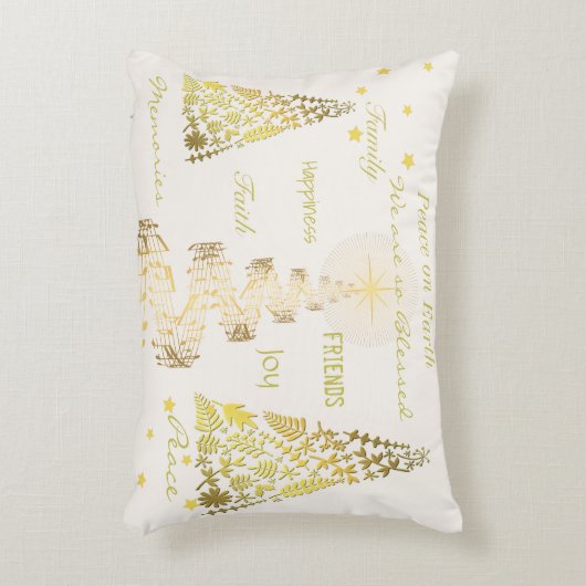 Kerstgoud en crème Accent Pillow Accent Kussen (Voorkant(Verticaal))