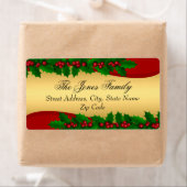 Kerstgoud Holly laat Adresetiketten Etiket (Insitu)