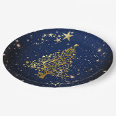 Kerstgoud op blauw Bord papier (Gekanteld)