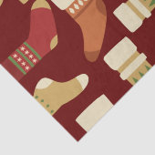 Kerstgoud, rode, groene Sokken Tissuepapier (Detail)