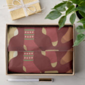 Kerstgoud, rode, groene Sokken Tissuepapier (Geschenk)