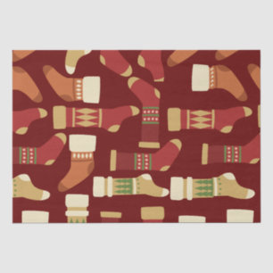 Kerstgoud, rode, groene Sokken Tissuepapier