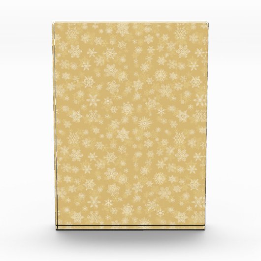 Kerstgoud, witte sneeuwvlokken fotoblokken (Voorkant)
