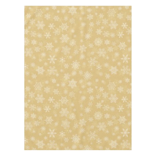 Kerstgoud, witte sneeuwvlokken tafelkleed (Voorkant)
