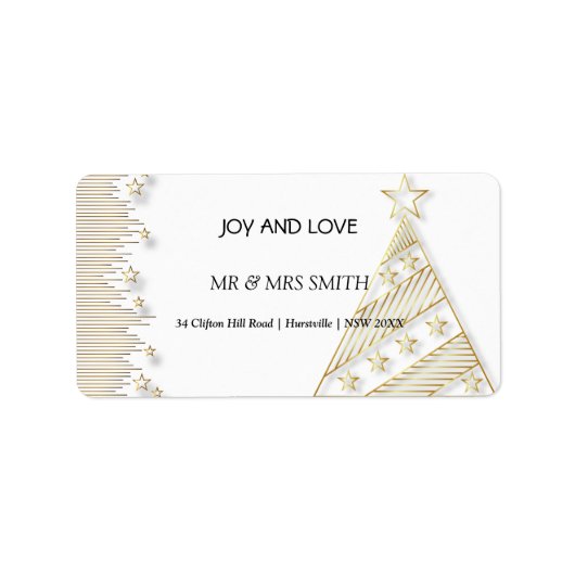 kerstgouden elegantie etiket (Voorkant)