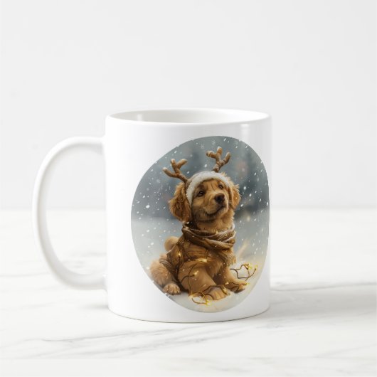 kerstgouden reckettingen koffiemok (Links)