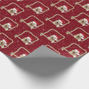 Kerstgouden rector in het lijst van touw cadeaupapier