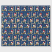 Kerstgouden rector in het lijst van touw cadeaupapier (Vlak)