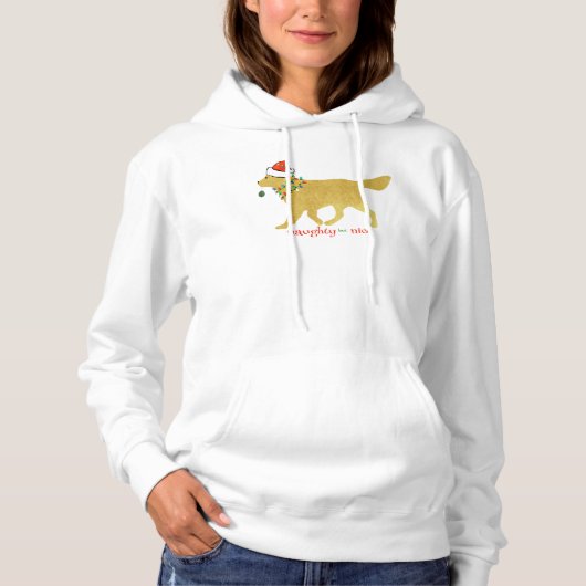 Kerstgouden rector Naughty, maar Nice Hoodie (Voorkant)