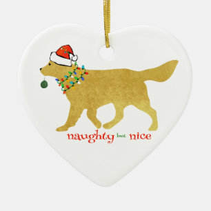 Kerstgouden rector Naughty, maar Nice Keramisch Ornament