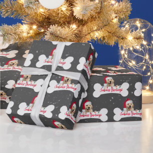 Kerstgouden rector op een hondenbont cadeaupapier