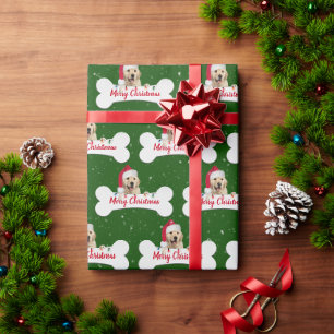 Kerstgouden rector op een hondenbont cadeaupapier