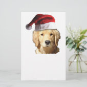 KerstGouden Retriever Briefpapier (Staand voorkant)