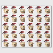 KerstGouden Retriever Cadeaupapier (Vlak)