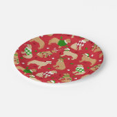 KerstGouden Retriever Papieren Bordje (Gekanteld)