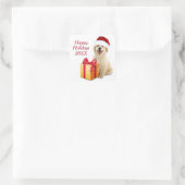 KerstGouden Retriever Vierkante Sticker (Tas)