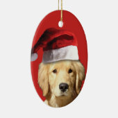 KerstGouden Retriver Keramisch Ornament (Rechts)
