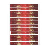 Kerstgouden sneeuwvlokken op rode achtergrond (Vel)