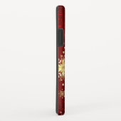 Kerstgouden sneeuwvlokken op rode achtergrond Case-Mate iPhone case (Achterkant/rechts)