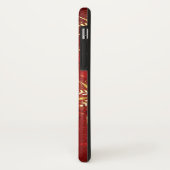 Kerstgouden sneeuwvlokken op rode achtergrond Case-Mate iPhone case (Achterkant/links)