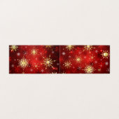 Kerstgouden sneeuwvlokken op rode achtergrond kaart (Buitenkant ongevouwen)