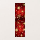 Kerstgouden sneeuwvlokken op rode achtergrond visitekaartjes (Buitenkant ongevouwen)